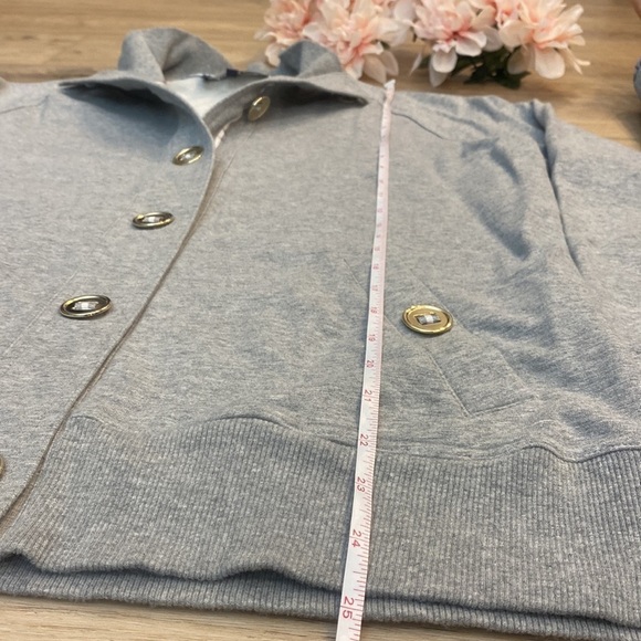 Jones NY Mock Neck Button Front Sweatshirt Jacket Casual Outerwear Lightweight - Picture 10 of 10